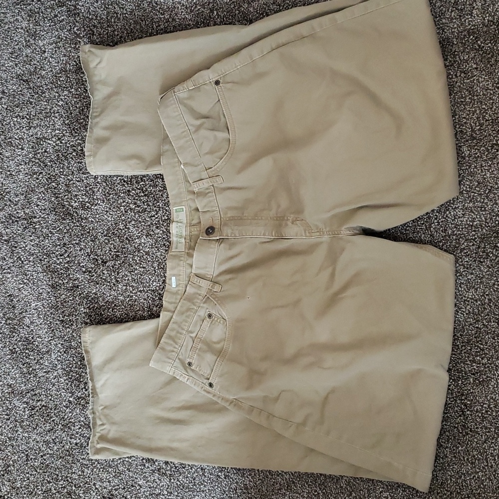 Mens Wrangler Straight Fit Flex Khaki Pants Size 38/32